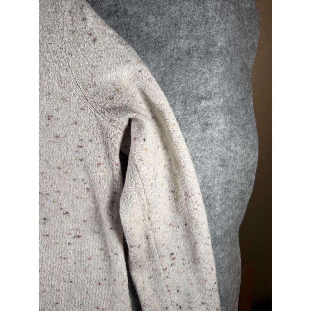 LOFT Womens Cream Oatmeal‎ Confetti Fleck Mock Neck Boucle Sweater Size M - Picture 9 of 12